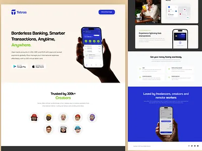 Tetras Borderless banking site ui