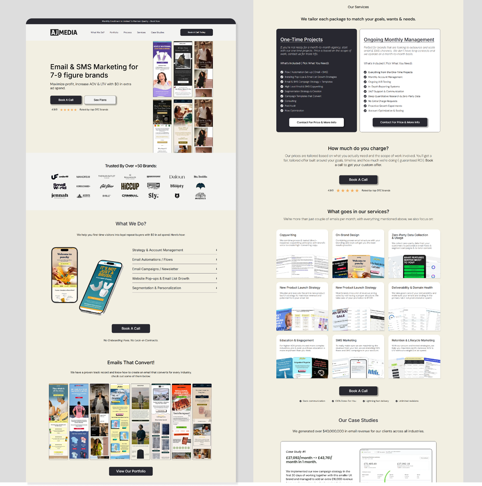 Landing Page Design for Marketing services business website email marketing email marketing website marketing website redesign ui ux design web design website