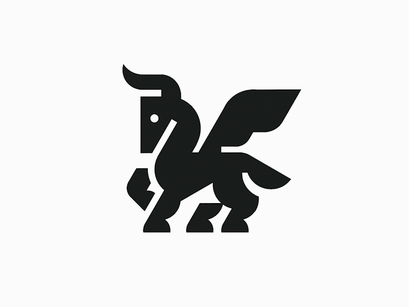 Pegasus - Unicorn - Flying horse logo design by @anhdodes 3d anhdodes logo animal logo animation branding design graphic design horse logo illustration logo logo design logo designer logodesign minimalist logo minimalist logo design motion graphics pegasus logo ui unicorn logo