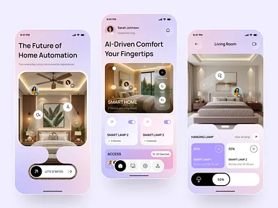 AI Smart Home Automation Mobile App UI/UX Design ai ai app android ios app app design automation app home app home automation minimal mobile mobile app mobile app design mobile app ui mobile design mobile ui modern app ui product design smart devices smart home app smart home interface