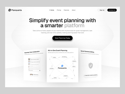 Event Management SaaS Landing Page | Hero Section design eventmanagement eventsoftware eventtech marketingwebsite planningplatform product productivitytools saasdesign startupdesign taskmanagement ui ui ux web website design