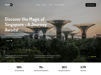 Travel To Singapore Website UI Design branding singapore tourism website ui ui ux website ui