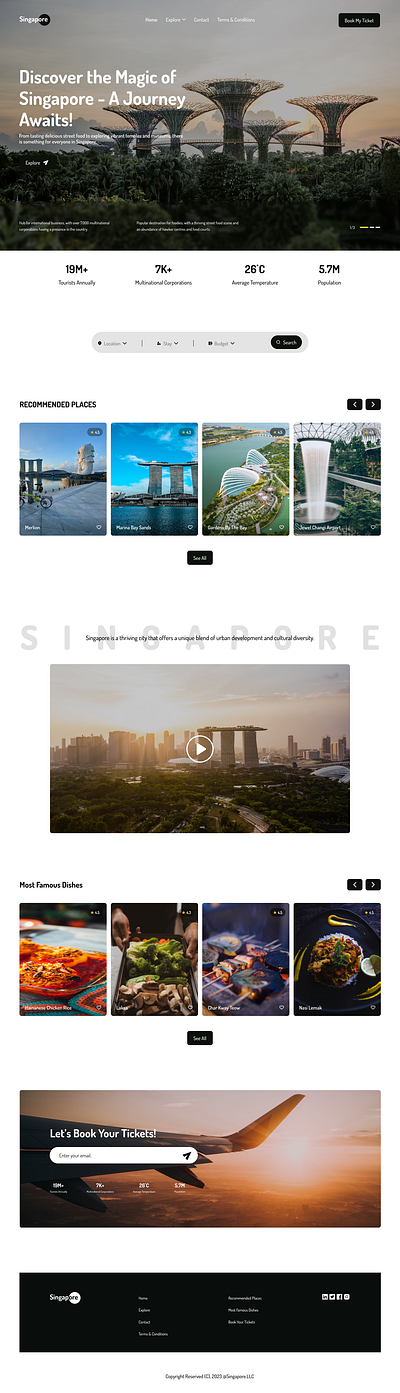 Travel To Singapore Website UI Design branding singapore tourism website ui ui ux website ui
