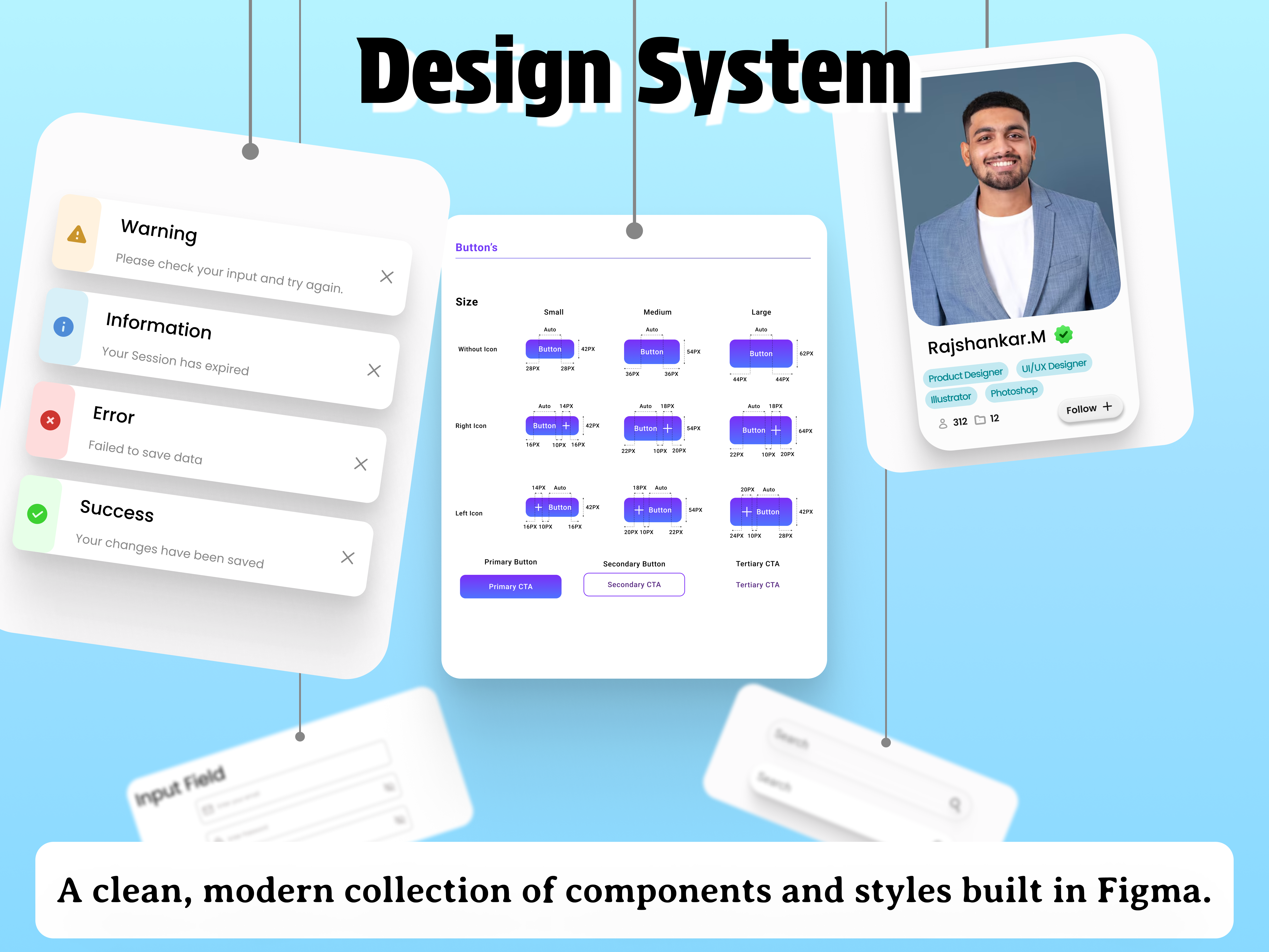 Design System buttons designsystem inputfield primarybutton profilecard secondarybutton styleguide toastmessage ui uicomponents ux