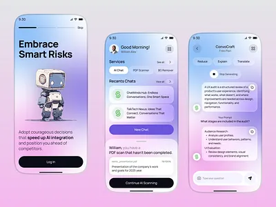 AI Chatbot Mobile App UI ai chat ai chatbot mobile app ai message best app design chat app chatbot ui ios app login message app messaging app mobile mobile app mobile app design mobile app ui modern app ui onboarding app register account sign up talk with ai