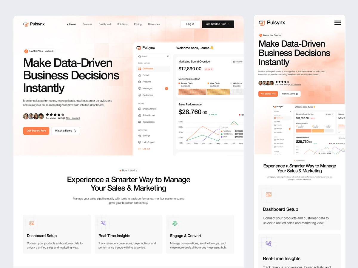 SaaS Landing Page - Sales and Marketing Image 1
