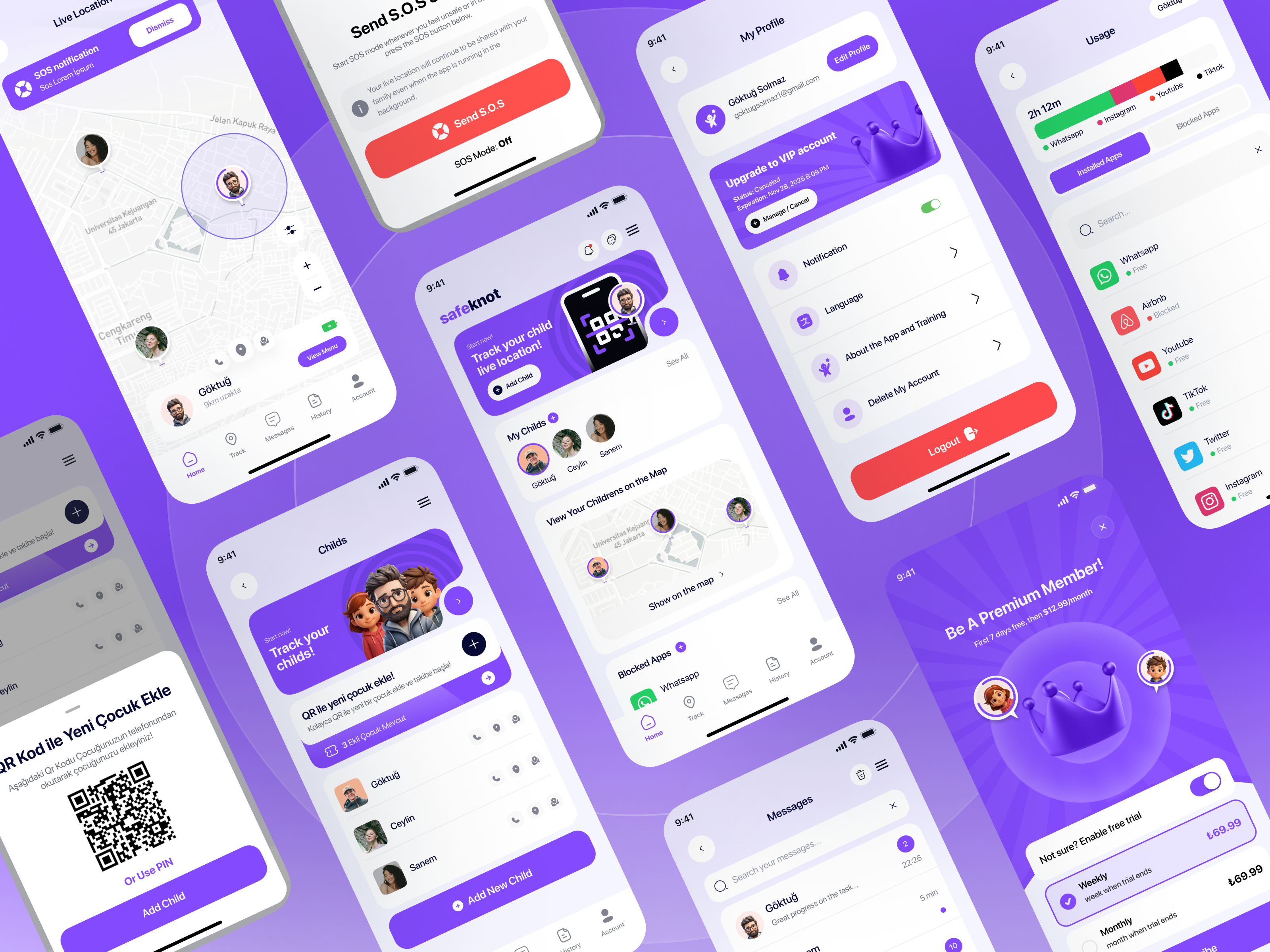 Example of Kids Geofince App UI / UX Design