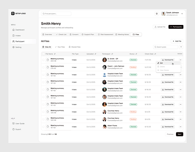 File and asset management - UX/UI clean ui cloud crm dashboard documents file and asset management uxui file management file manager file upload files minimal product saas settings storage table ui upload ux web application
