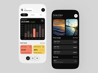 Smart AI for Smarter Power ai optimized solar ai powered android app android application app design design energy ios application mobile app mobile app design renewable energy ux smart energy management solar energy app solar panel solar tracking app sustainable energy tracking ui design ui ux ux design