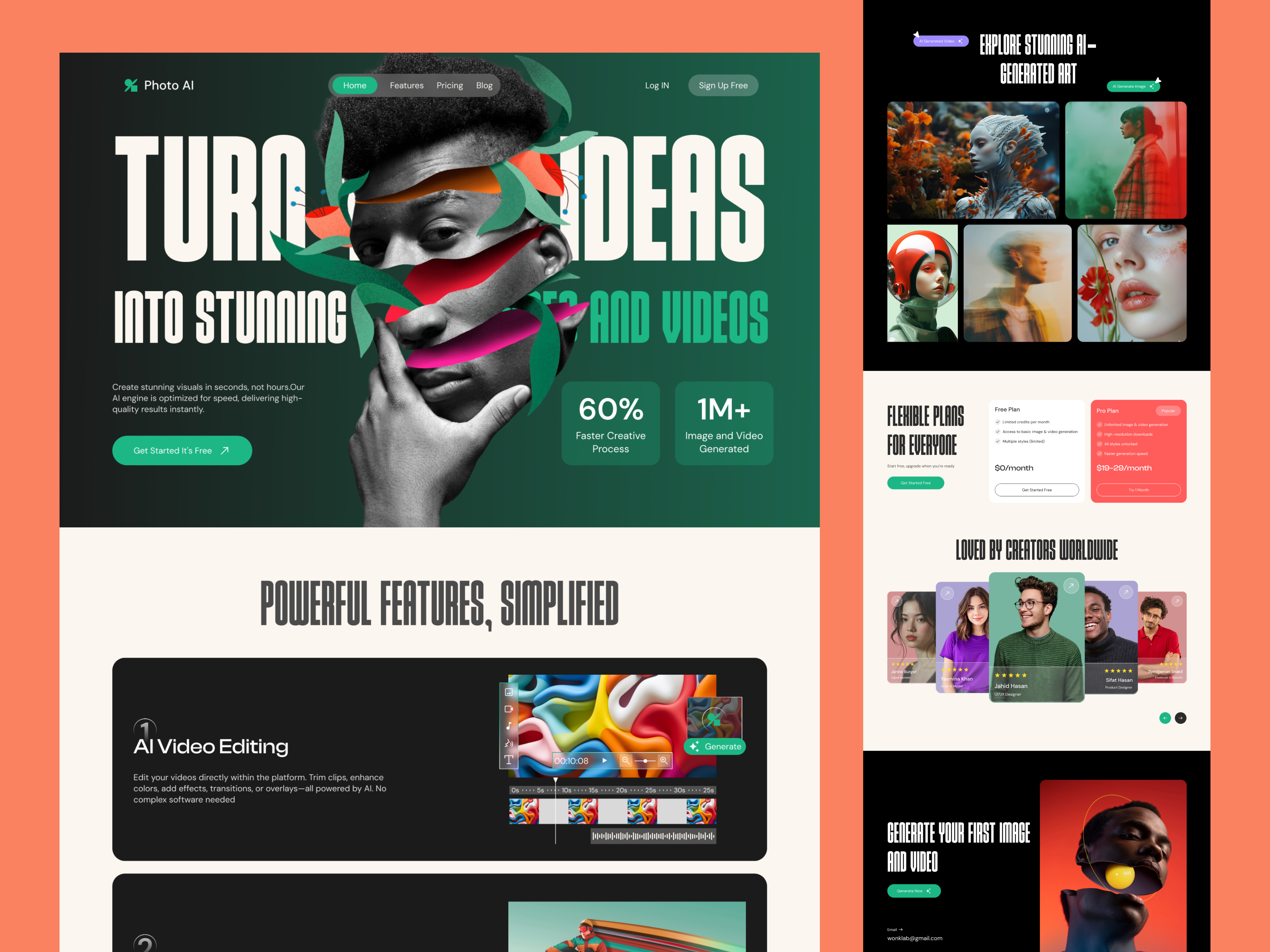 AI Image & Video Generator Website Design | SaaS Landing Page ai image generator landing page ai image generator website ai product design ai saas landing page ai saas website ai startup website design ai startup landing page ai tool landing page ai tool website ai video generator landing page ai video generator website ai website design ai website landing page figma website design framer website design saas designer saas landing page saas website design web design webflow website design