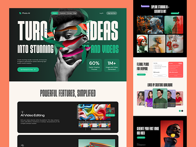 AI Image & Video Generator Website Design | SaaS Landing Page ai image generator landing page ai image generator website ai product design ai saas landing page ai saas website ai startup website design ai startup landing page ai tool landing page ai tool website ai video generator landing page ai video generator website ai website design ai website landing page figma website design framer website design saas designer saas landing page saas website design web design webflow website design