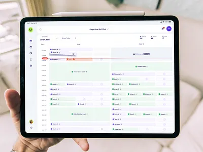 Golf course management app admin book calendar dashboard golf golf course list management sports booking tenfore ui