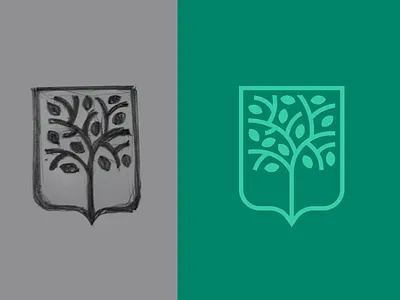 Stetch > vector brand brand design branddesign branding branding design branding designer brandingdesigner graphic design logo logo design logo designer logodesign logodesigner logotype shield shield logo sketch sketching tree tree logo