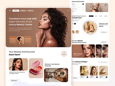 Beauty salon graphic design ui