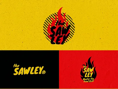 The Sawley — Modern Grill Restaurant Logo & Bold Brand Identity barbeque logo brand identity branding burning cooking logo fast food branding fire flame graphic design grill grill restaurant illustration logo logo design logo designer meat modern logo restaurant restaurant branding restaurant logo