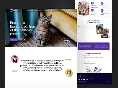PawNest — Pet Care website Design UI/UX Design cat care website ecommerce figma design health homepage landing page landing page design pet pet care website pet health petshop ui uiux design ux website website design