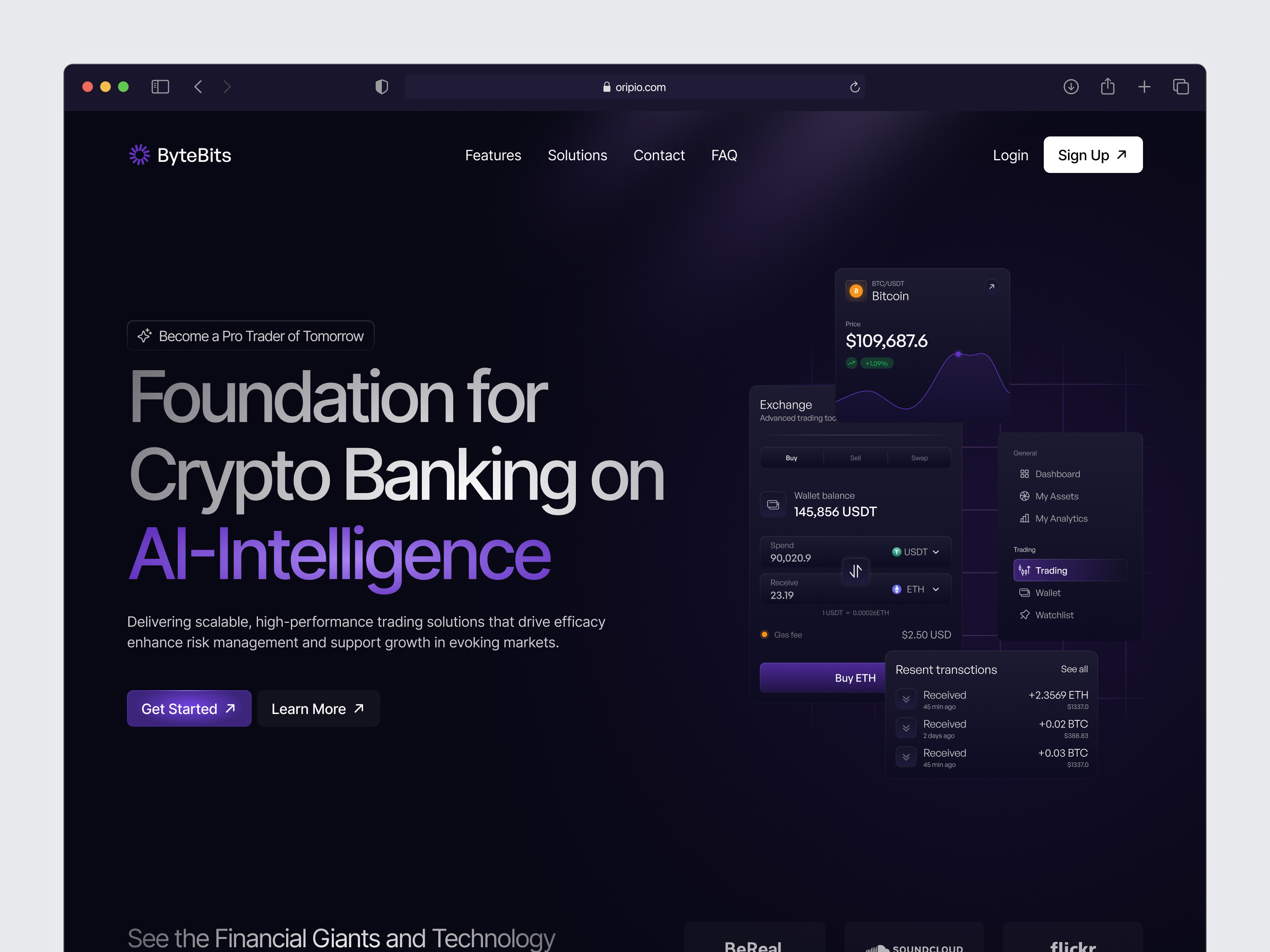 Example of Saas Landing Page Design