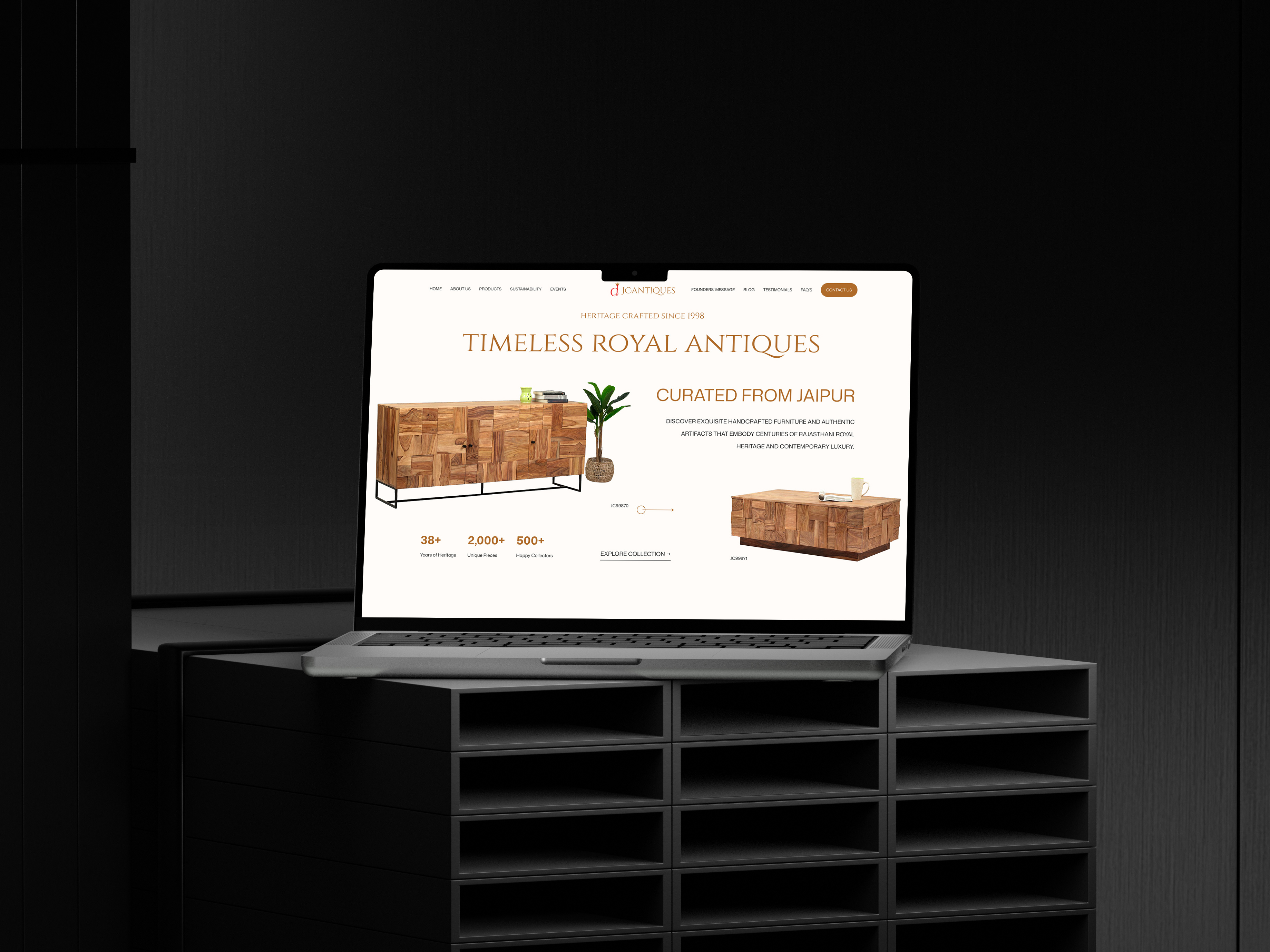 Heritage Craft Meets Modern Web craft culture design system e commerce ux furniture website heritage design indian craftsmanship luxury brand product showcase responsive web ui design ux design visual design web design