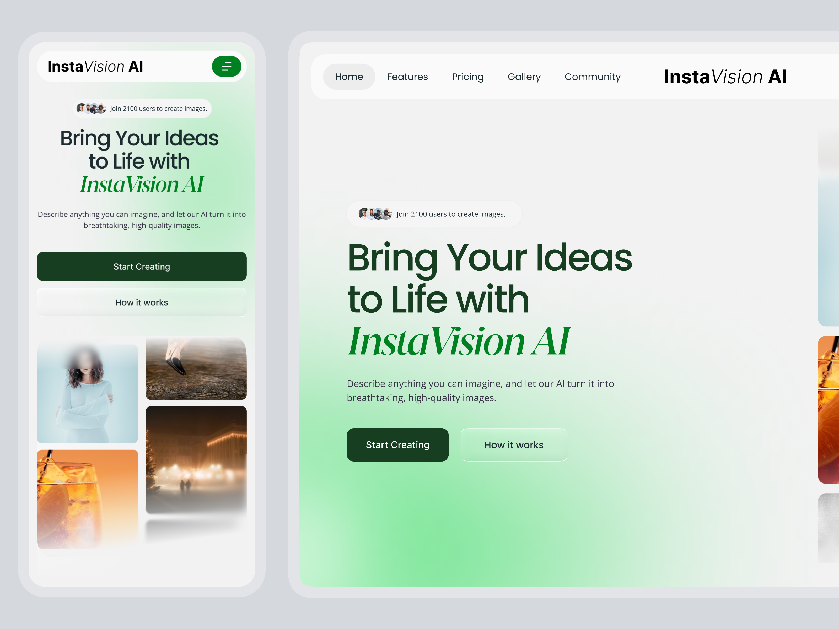 Example of Website Landing Page UI UX Design