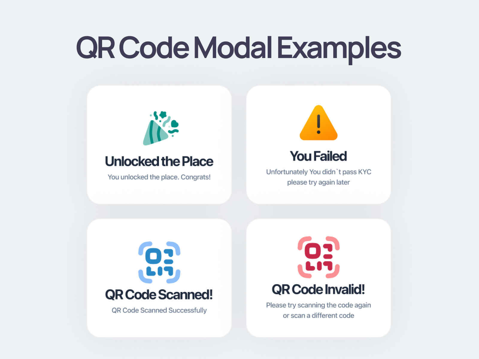 QR Code Modal Design Web UI Component card minimal design qr code ui web design web modal