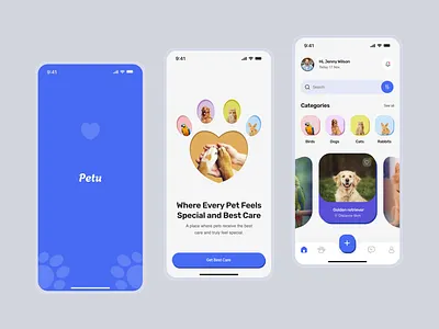 Pet Care App Design 3d animal animation best shot branding cat dog graphic design illustration logo motion graphics pet pet care app design petcare safatul islam aly safatulislamaly ui uiux veterinary website