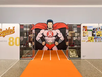 Design and implementation of the exhibition "Jan Gajdoš 80" exhibition design