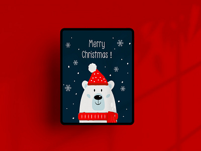 Christmas Digital Card adobe art artist branding card christmas design digital card dribble graphic design illustration illustrator ipad logo polarbear vector