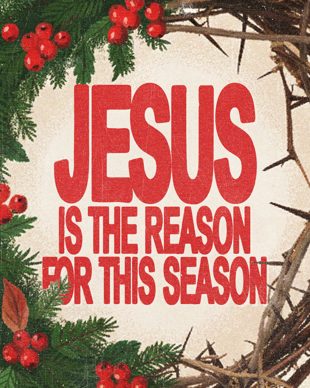 Jesus is the reason for this season | Christian Poster christian church editorial design god graphic design lettering poster sermon social media type design
