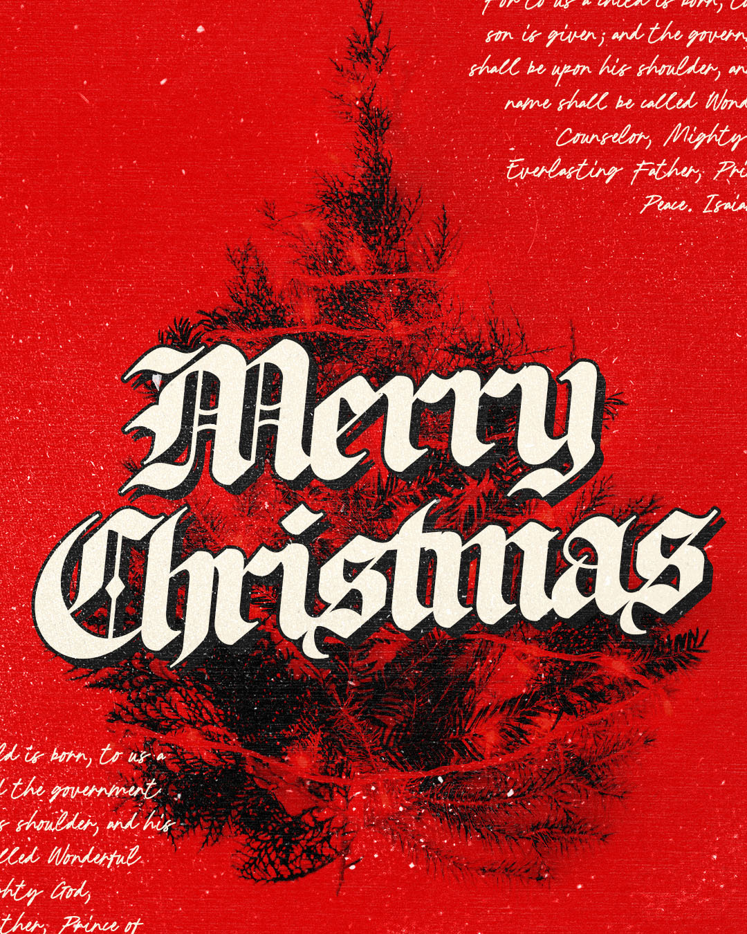 Merry Christmas | Christian Poster christian church editorial design god graphic design lettering poster sermon social media type design