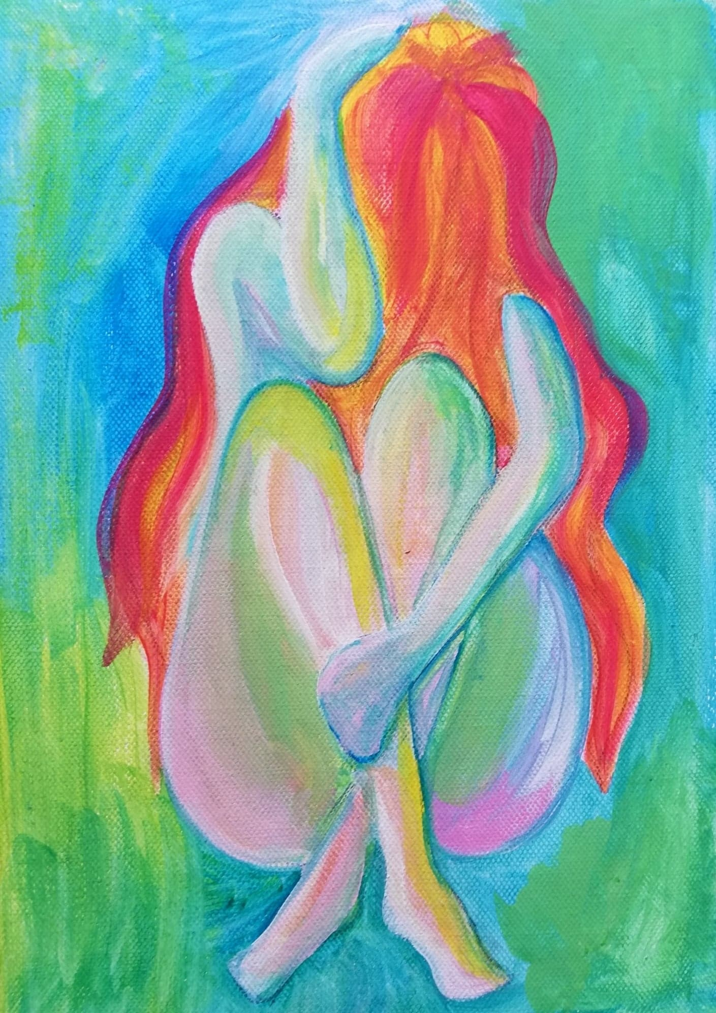Art from school years aquarelle argile art color medium memories painting paper plastic school scult woman
