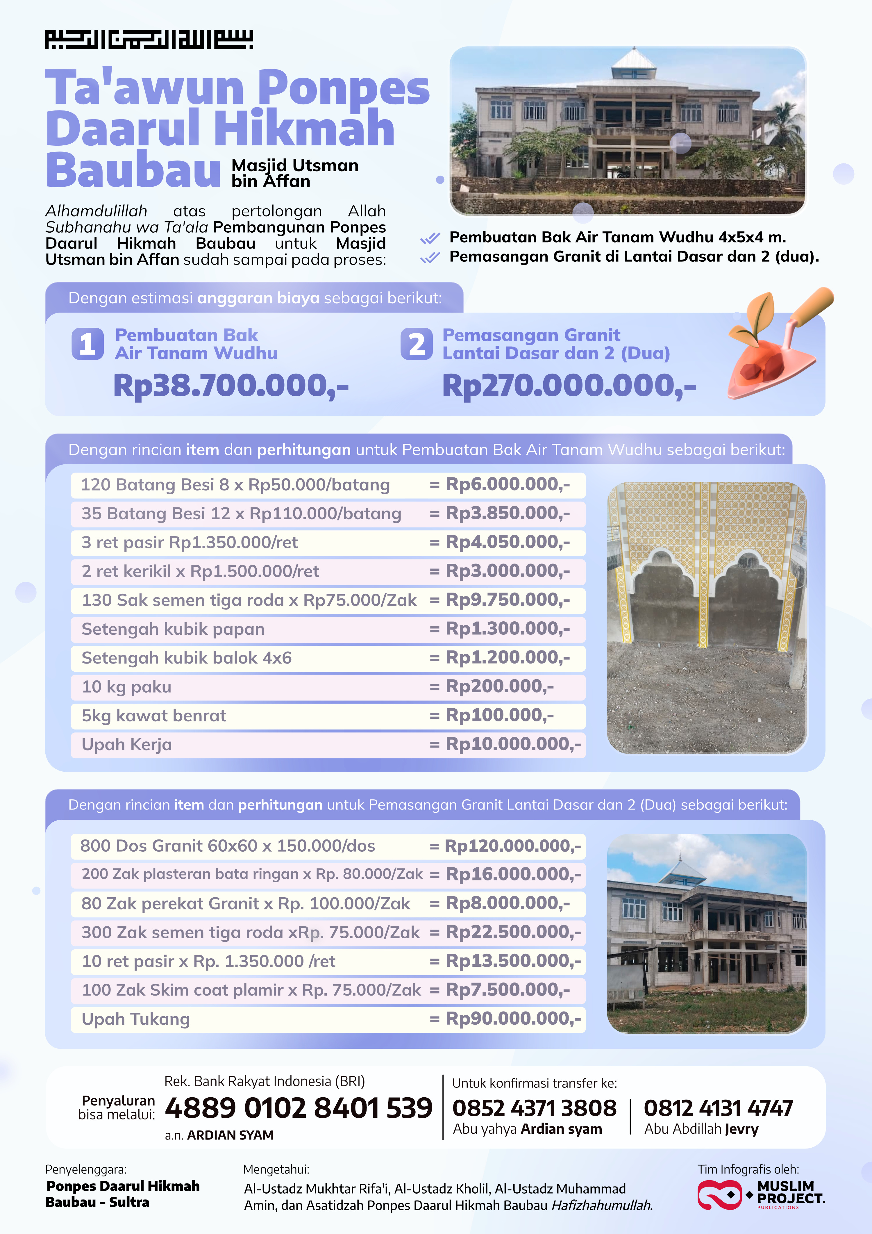 Infographic: Daarul Hikmah School Construction Donation – Baubau brand identity branding carousel design data visualization design inspiration feed design flyer design graphic design illustration infographic information design instagram design photoshop poster design social media design social media templates typography visual communication visual design visual identity