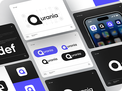 Brand Logo Qurania blue logo brand brand design brand guideline branding card logo logo design logo designer logodesign mark mockup modern logo ui ux visual identity