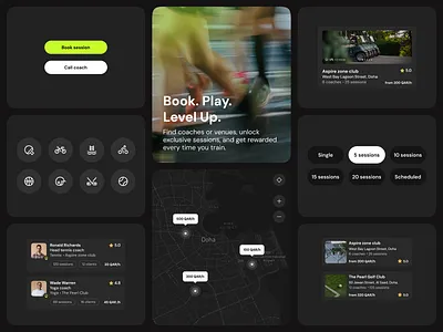 Sport App for session booking app booking branding coach design sport ui