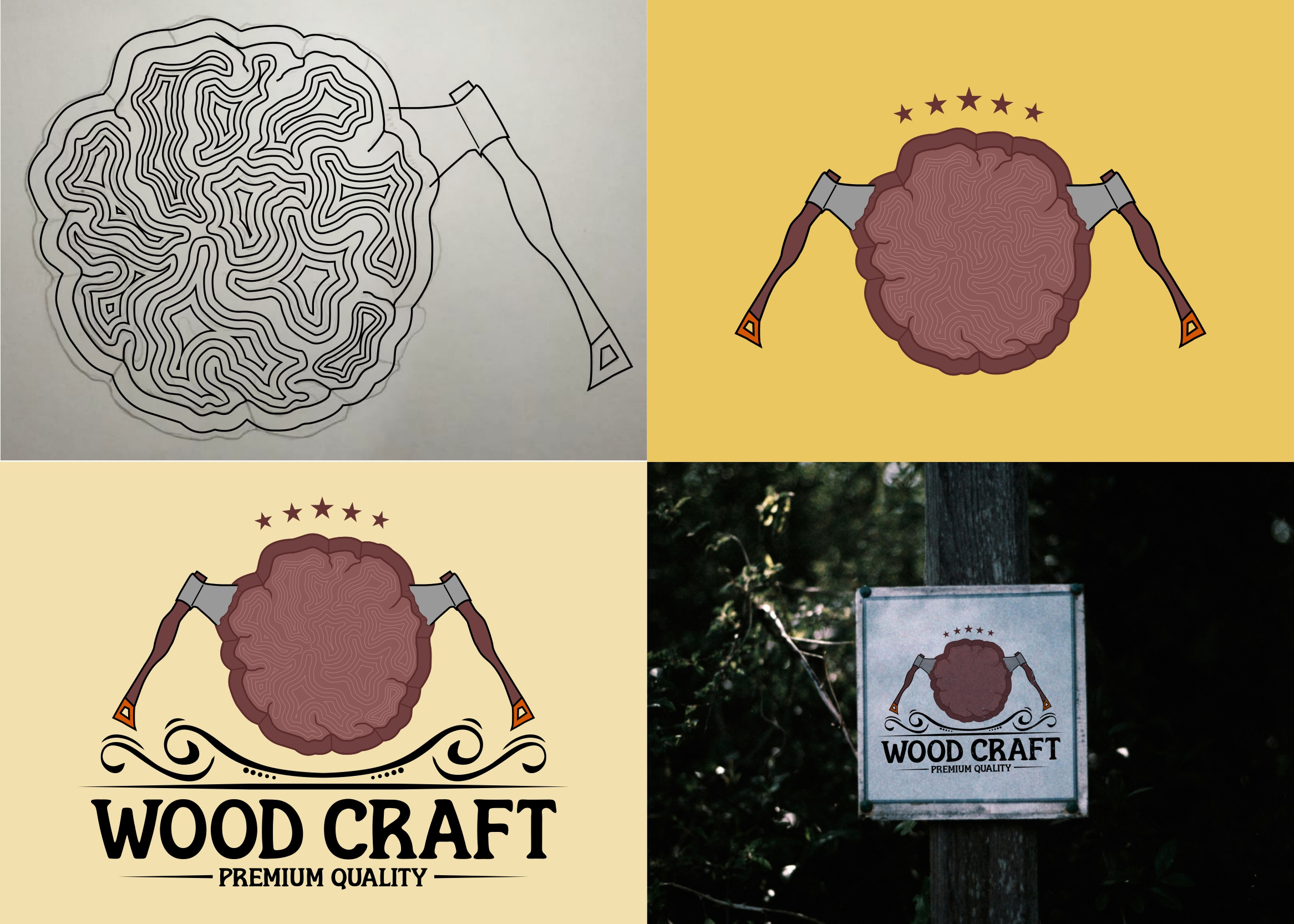 Wood Craft Logo branding branding design craft dribble graphic design logo logo design vintage vintage logo wood wood craft wood craft logo woodworking