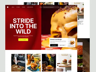BunBlaze - Burger Shop Website burger shop clean design company profile design food food branding food website landing page minimalist modern design online shop online store product website ui uidesign uiux ux uxdesign web design website