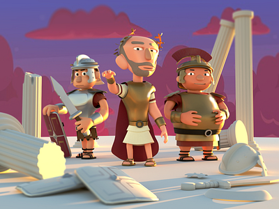 #142 Ancient Romans / Characters Blender3D 3d ancient animation antique blender centurion cesar character dribble empire history rome warrior