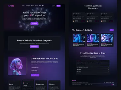 Aveta — AI Chatbot Platform UI ai app chatbot design ui ux web design