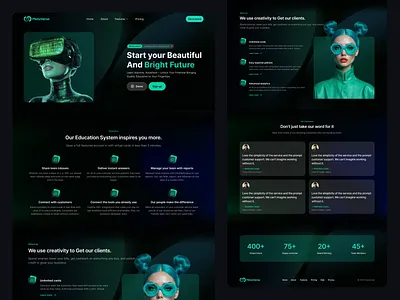 MetaVerse — Futuristic Education Platform UI 3d chatbot figma product ui ux web design
