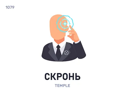 Скронь / Temple belarus belarusian language daily flat icon illustration vector word