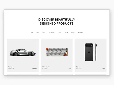 Minimal E-Commerce UI — Product Discovery & Category Navigation cleanui designinspiration designsystem digitalproduct dribbble dribbblebest dribbbleui ecommerce interactiondesign interface minimalui productdesign saasdesign ui uidesign ux uxdesign uxinspiration webdesign