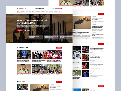 e-Newspaper Website Project adobe xd figma graphic design newspaper project ui uiux web design website