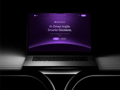 AI SaaS Landing Page — Smart Insights & Real-Time Decisions ai dark mode dark ui figma landing page minimal modern saas ui design ux design web design