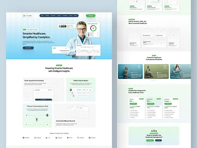 Carelytics - Healthcare SaaS Landing Page clean ui dashboard figma healthcare interface landing page medical minimal saas telehealth ui uiuxdesign ux web design website