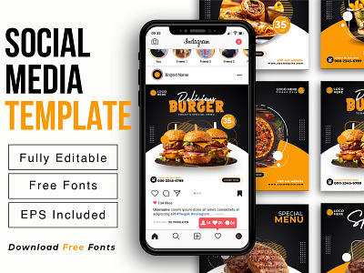 Food Post Design | Restaurant Post Design | Instagram Post food post food social media post design post template inspiration restaurant post