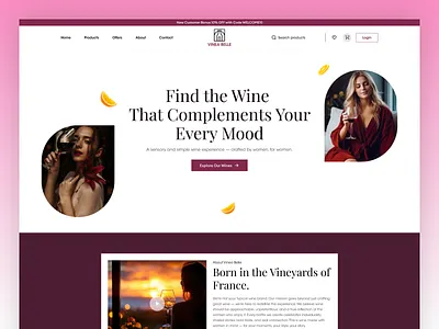 VINE BELLE Wine Bar Landing page Design ai assistant ai powered design ai website business website luxury product website luxury website modern website online platform ui ux product landing page ui web design visual storytelling wine bar wine ecommerce wine icon wine logo wine website