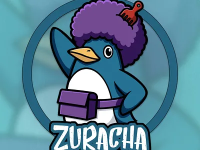 Zuracha Prinny Mascot Logo Design with Banner artwork banner character character design character illustration design digital art graphic design illustration mascot mascot logo mascot logo design prinny
