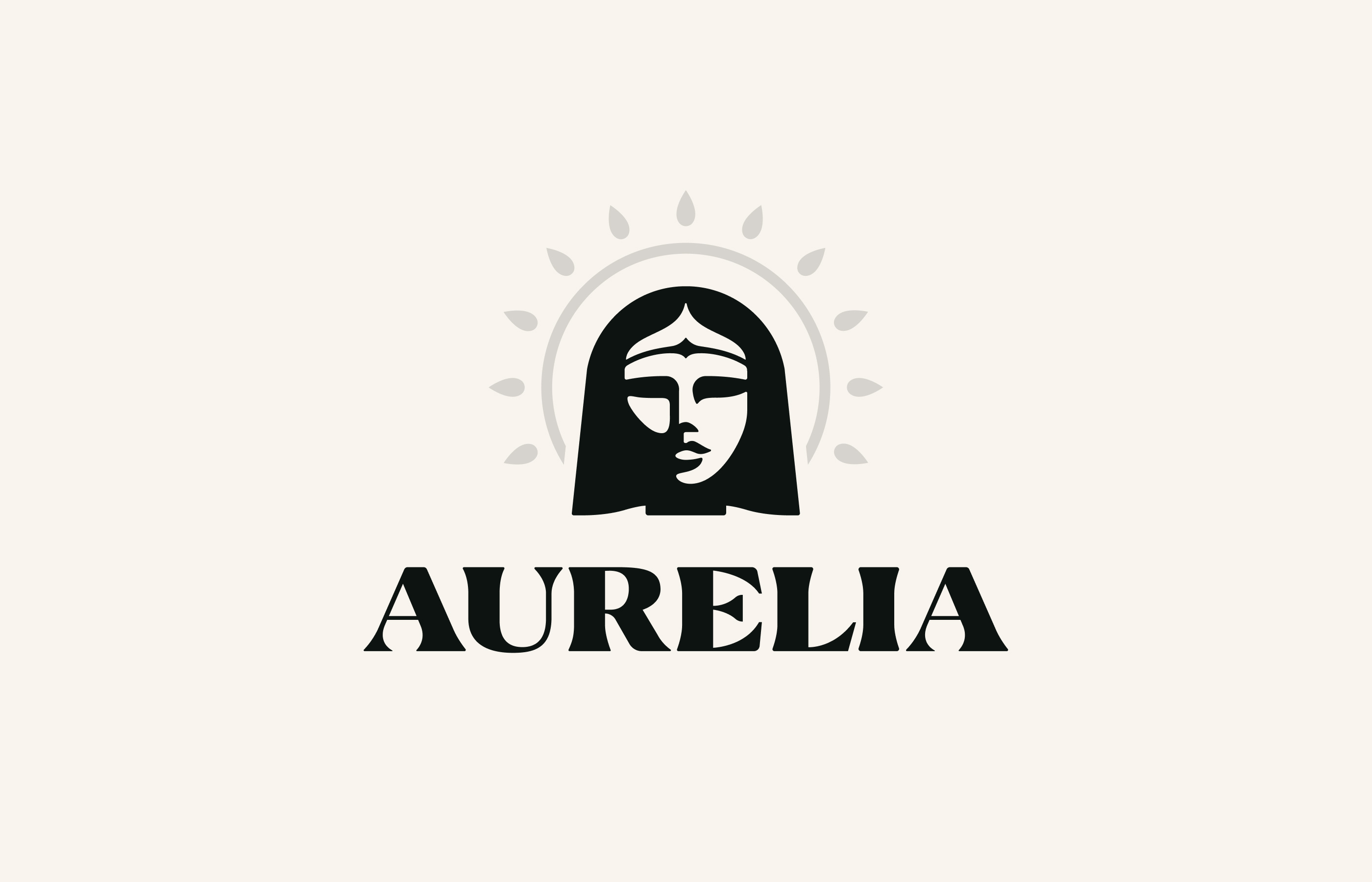 AURELIA - Luxury haircare and skincare brand beauty brand designer cosmetic face graphic designer haircare logo designer logo maker negative space skincare women