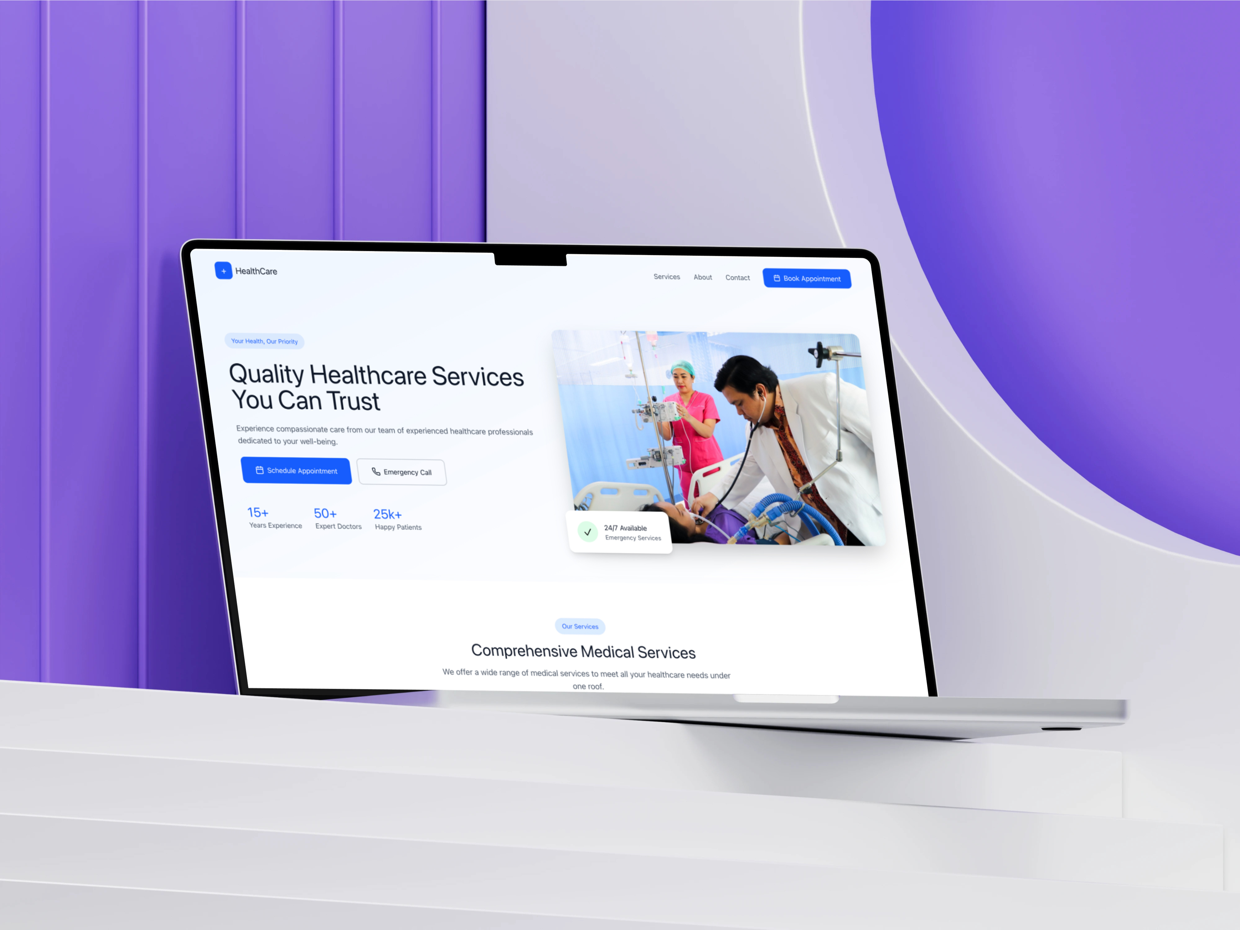 Design for Trust: Healthcare Services Landing Page design designinspiration dribbble healthcare landingpage medical uidesign uxdesign webdesign