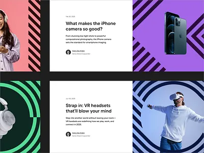 Header and hero treatments for blog