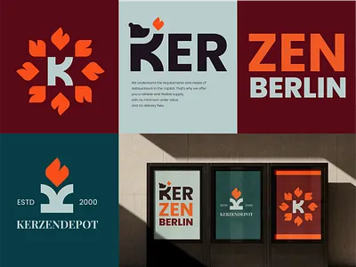 logo and branding for kerzen bear bear logo bold candle fire fire logo flame hot icon iconmark logo logo design mark startup symbol typography wordmark